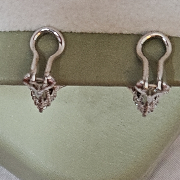 Judith Ripka 925 Sterling Silver White Pearl CZ Clip-on Earrings - Picture 4 of 6